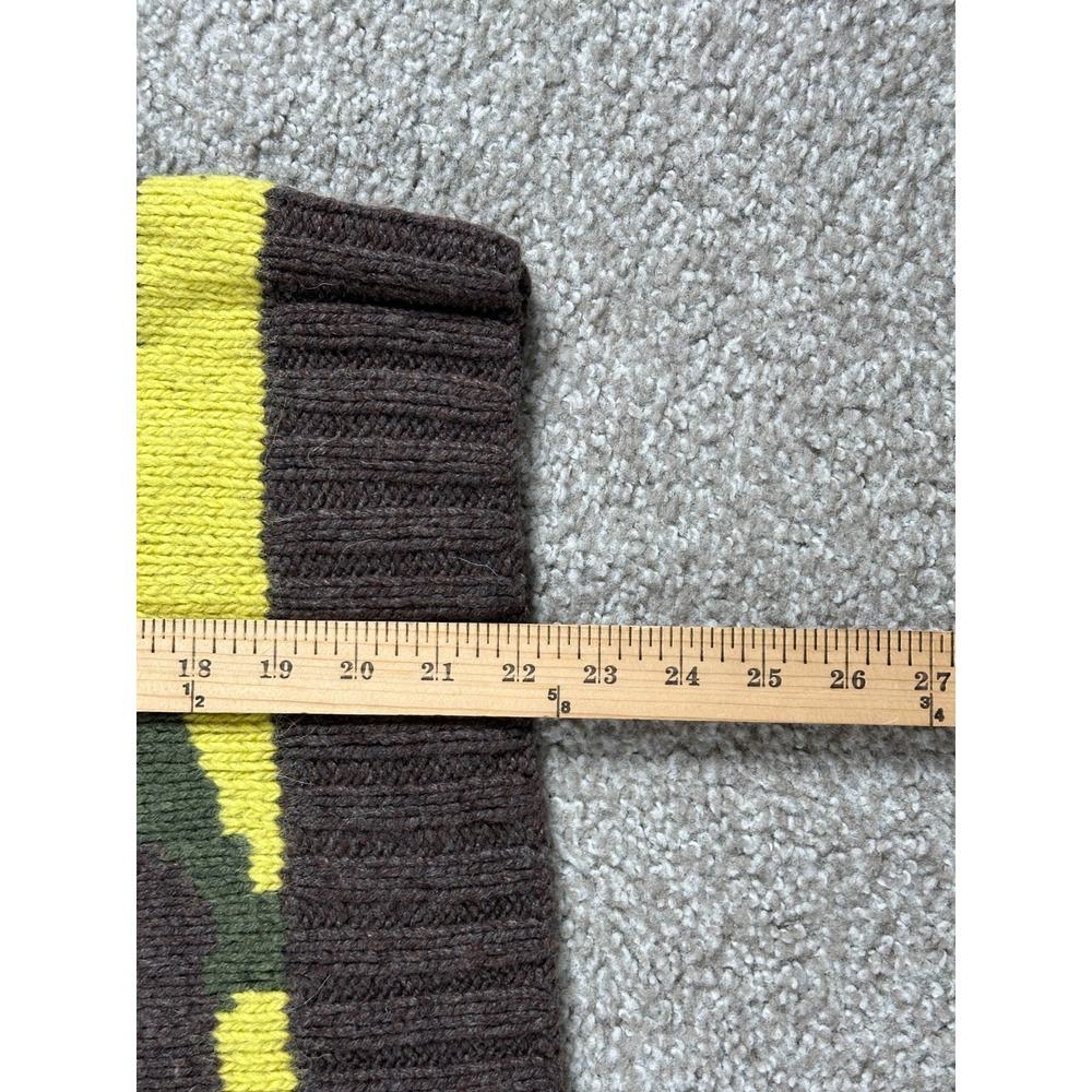 Ann Mashburn Sweater Womens Medium Brown Green Camo Wool Blend Chunky Knit - Picture 7 of 9